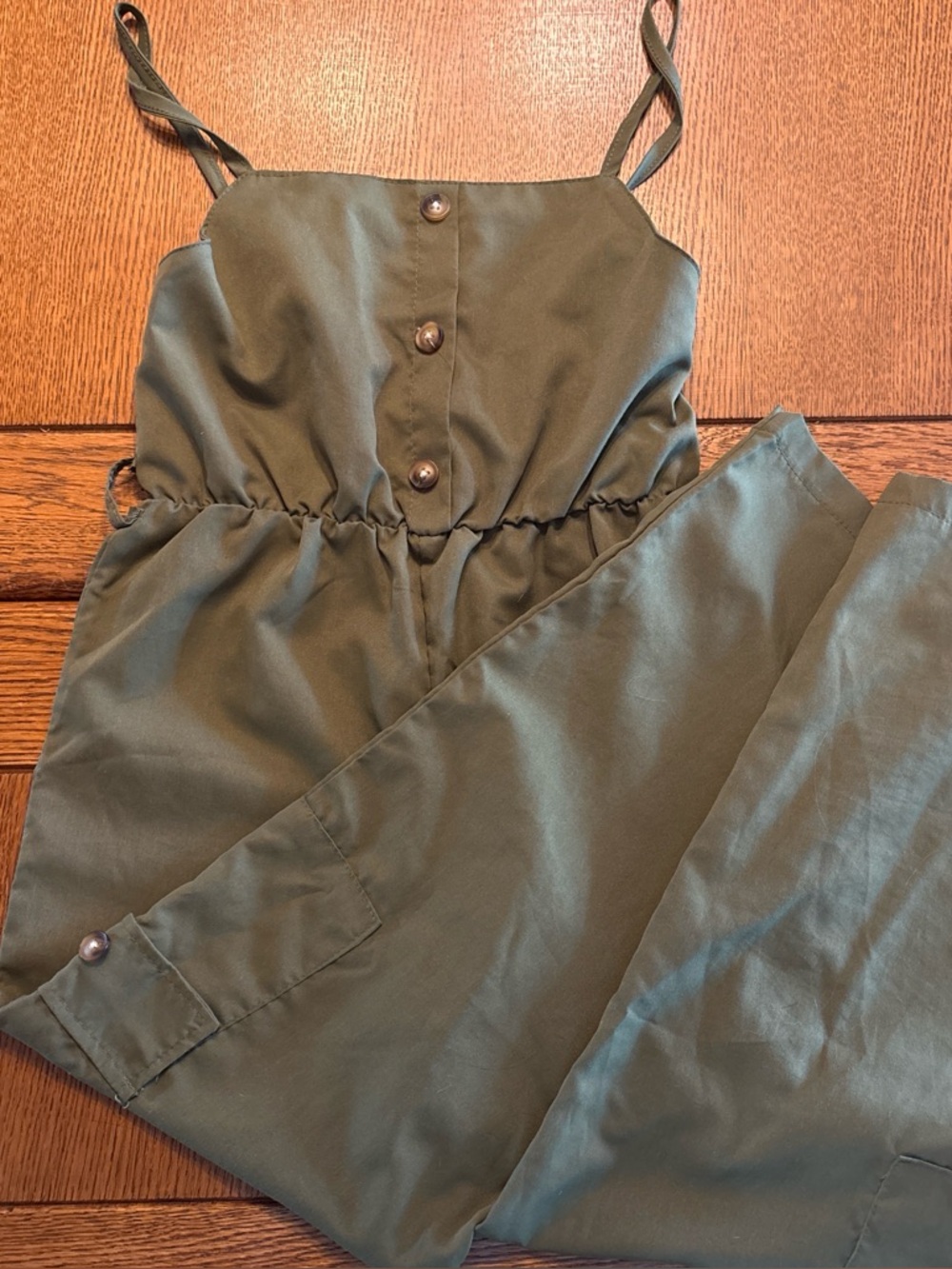 Olive Green Sleeveless Jumpsuit